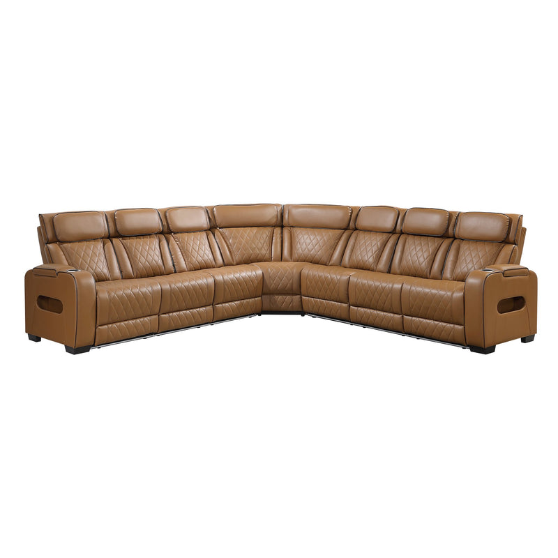 fairway-brown-3-3-piece-power-reclining-sectional-with-center-drop-down-cup-holders-power-headrests-storage-arms-top-and-side-cup-holders-charging-ports-reading-lights-wireless-chargers-charging-ports-and-led-lighting-6