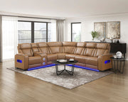 fairway-brown-3-3-piece-power-reclining-sectional-with-left-side-console-drop-down-cup-holders-power-headrests-storage-arms-top-and-side-cup-holders-reading-lights-charging-ports-wireless-speakers-two-wireless-chargers-and-led-lighting-15