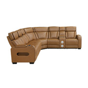 fairway-brown-3-3-piece-power-reclining-sectional-with-right-side-console-drop-down-cup-holders-power-headrests-storage-arms-top-and-side-cup-holders-reading-lights-charging-ports-wireless-speakers-two-wireless-chargers-and-led-lighting-9