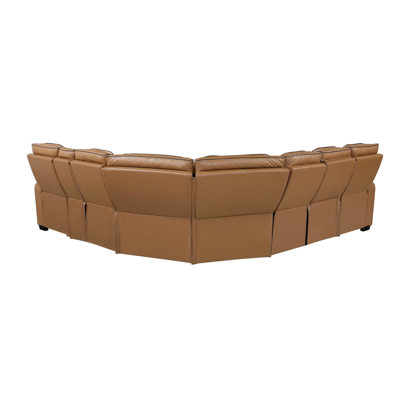 fairway-brown-3-3-piece-power-reclining-sectional-with-right-side-console-drop-down-cup-holders-power-headrests-storage-arms-top-and-side-cup-holders-reading-lights-charging-ports-wireless-speakers-two-wireless-chargers-and-led-lighting-10