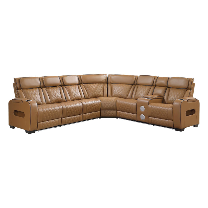 fairway-brown-3-3-piece-power-reclining-sectional-with-right-side-console-drop-down-cup-holders-power-headrests-storage-arms-top-and-side-cup-holders-reading-lights-charging-ports-wireless-speakers-two-wireless-chargers-and-led-lighting-15