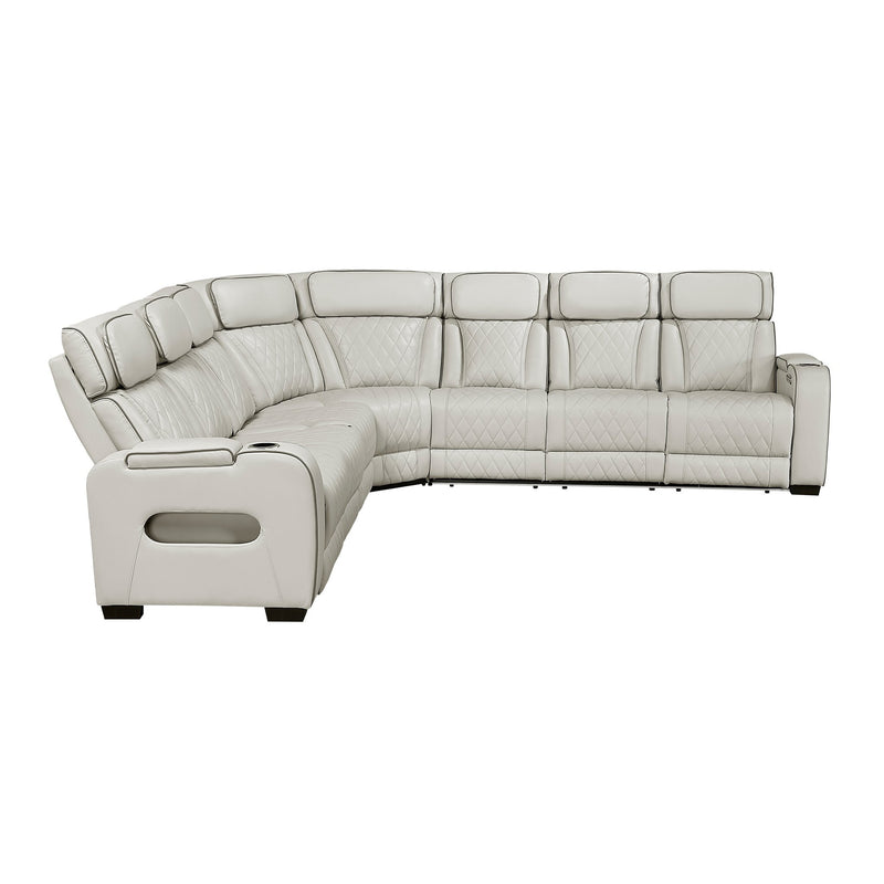 fairway-taupe-3-3-piece-power-reclining-sectional-with-center-drop-down-cup-holders-power-headrests-storage-arms-top-and-side-cup-holders-charging-ports-reading-lights-wireless-chargers-charging-ports-and-led-lighting-1