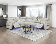 fairway-taupe-3-3-piece-power-reclining-sectional-with-left-side-console-drop-down-cup-holders-power-headrests-storage-arms-top-and-side-cup-holders-reading-lights-charging-ports-wireless-speakers-two-wireless-chargers-and-led-lighting-6