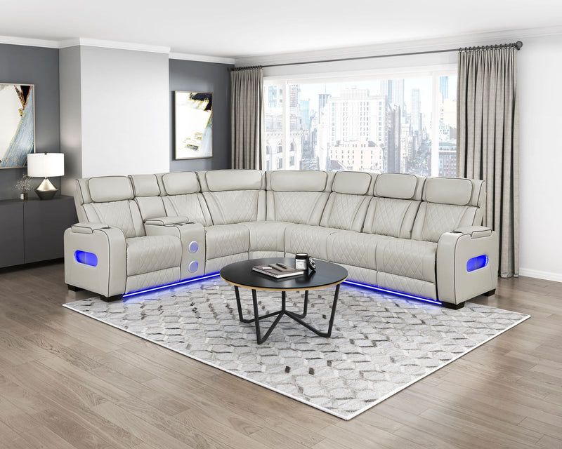fairway-taupe-3-3-piece-power-reclining-sectional-with-left-side-console-drop-down-cup-holders-power-headrests-storage-arms-top-and-side-cup-holders-reading-lights-charging-ports-wireless-speakers-two-wireless-chargers-and-led-lighting-12