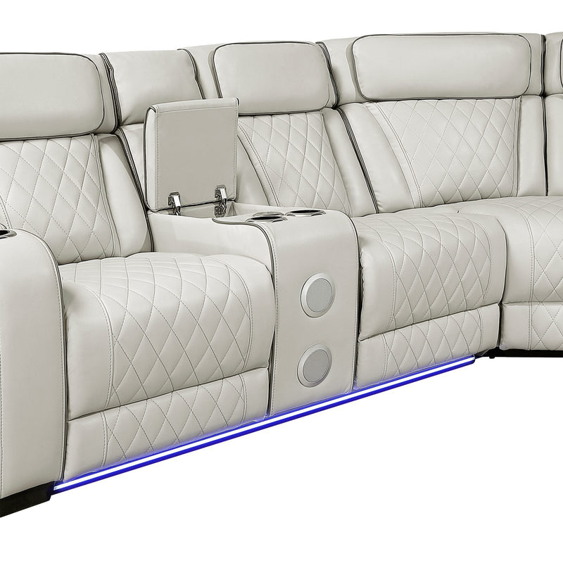 fairway-taupe-3-3-piece-power-reclining-sectional-with-right-side-console-drop-down-cup-holders-power-headrests-storage-arms-top-and-side-cup-holders-reading-lights-charging-ports-wireless-speakers-two-wireless-chargers-and-led-lighting-12