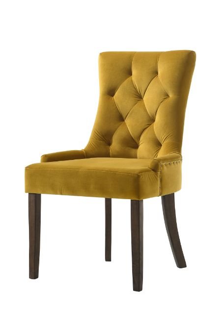 farren-yellow-velvet-espresso-side-chair-set-2-1