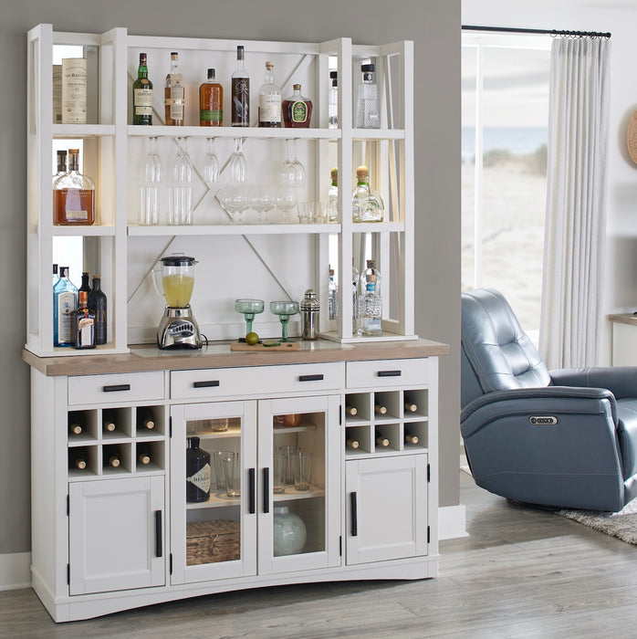 Parker House Americana Modern Dining 66 In. Buffet and Hutch with Quartz Insert