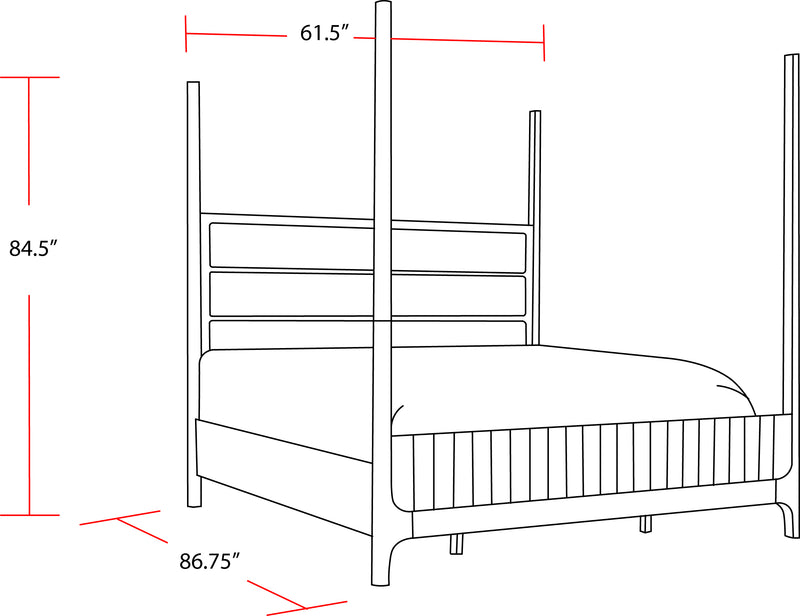 Parker House Escape - Bedroom Queen Poster Bed with Dresser and Mirror