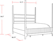 Parker House Escape - Bedroom Queen Poster Bed 2 Nightstands and Dresser with Mirror