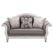 florian-gray-fabric-antique-white-loveseat-w-3-pillows-1