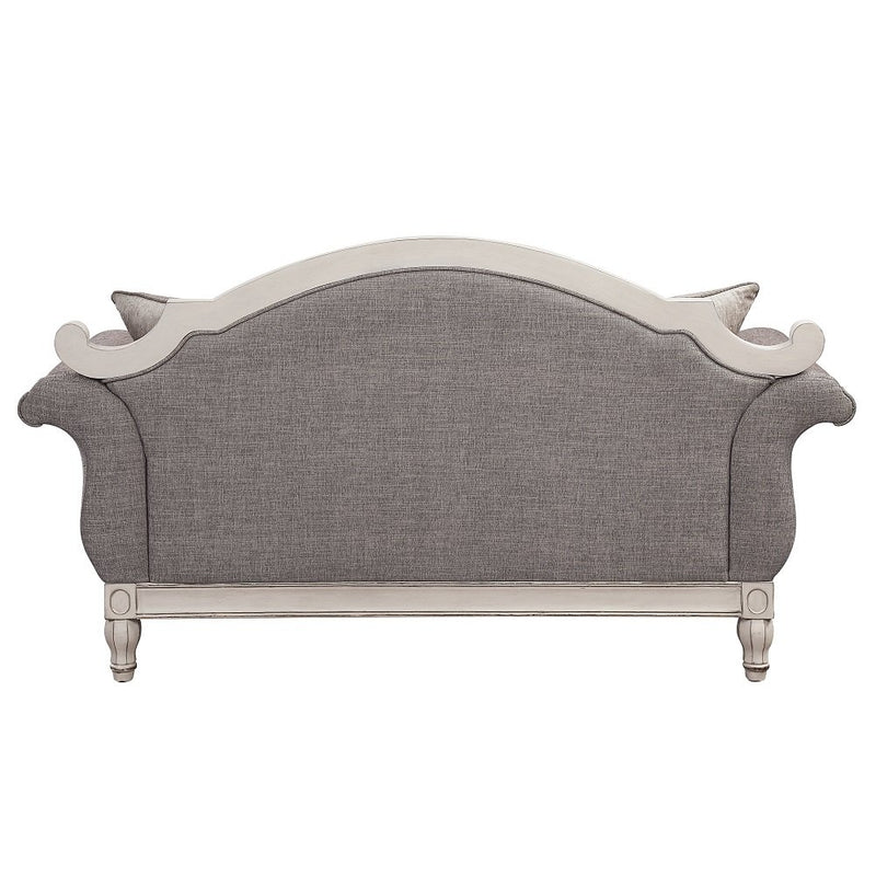 florian-gray-fabric-antique-white-loveseat-w-3-pillows-2