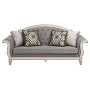 florian-gray-fabric-antique-white-sofa-w-4-pillows-1