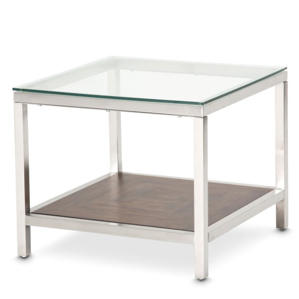 AICO Furniture Diversey End Table with Glass Top image