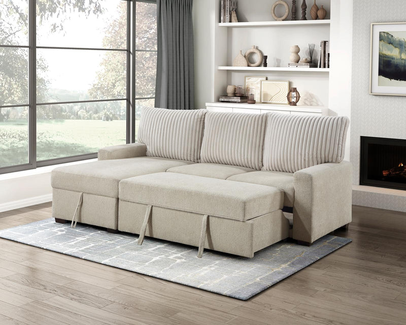 gallatin-beige-light-gray-2-2-piece-sectional-with-left-chaise-and-drop-down-cup-holders-storage-pouch-pull-out-bed-and-hidden-storage-4