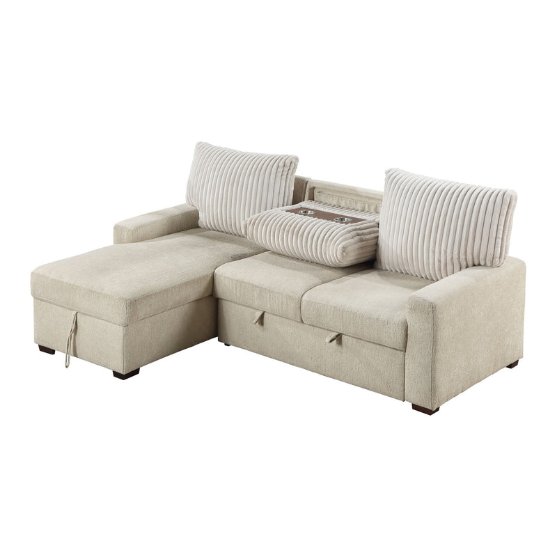 gallatin-beige-light-gray-2-2-piece-sectional-with-left-chaise-and-drop-down-cup-holders-storage-pouch-pull-out-bed-and-hidden-storage-8