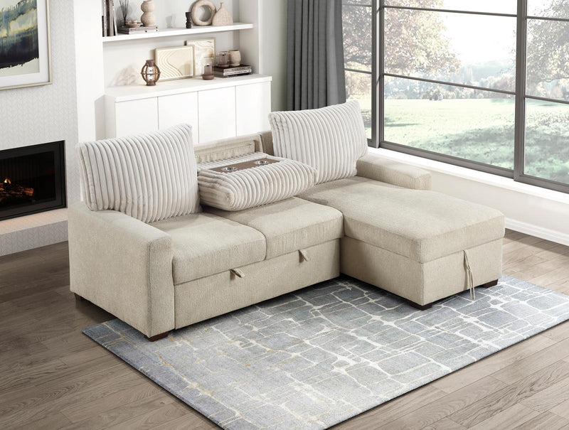 gallatin-beige-light-gray-2-2-piece-sectional-with-right-chaise-and-drop-down-cup-holders-storage-pouch-pull-out-bed-and-hidden-storage-11