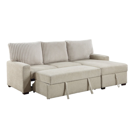 gallatin-beige-light-gray-2-2-piece-sectional-with-right-chaise-and-drop-down-cup-holders-storage-pouch-pull-out-bed-and-hidden-storage-1