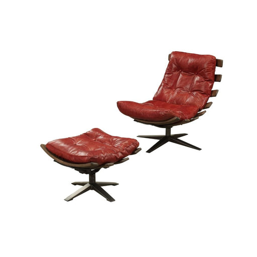gandy-antique-red-top-grain-leather-chair-ottoman-1