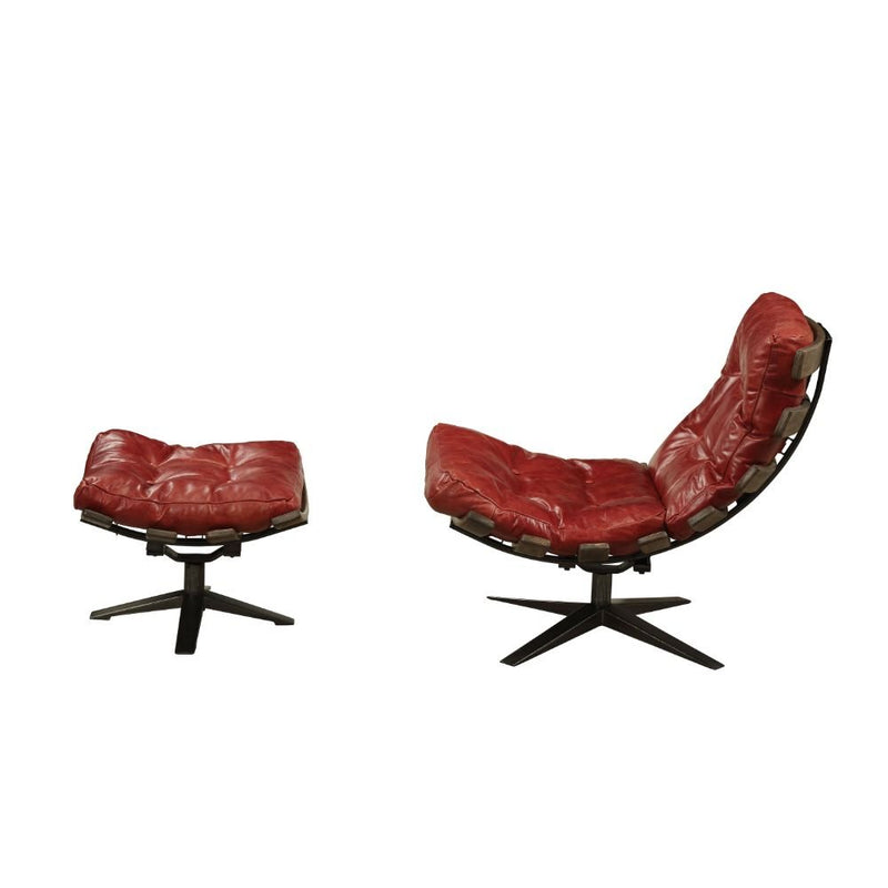 gandy-antique-red-top-grain-leather-chair-ottoman-3