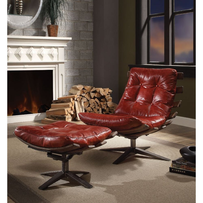 gandy-antique-red-top-grain-leather-chair-ottoman-6