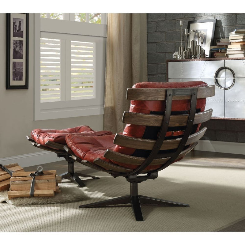 gandy-antique-red-top-grain-leather-chair-ottoman-7