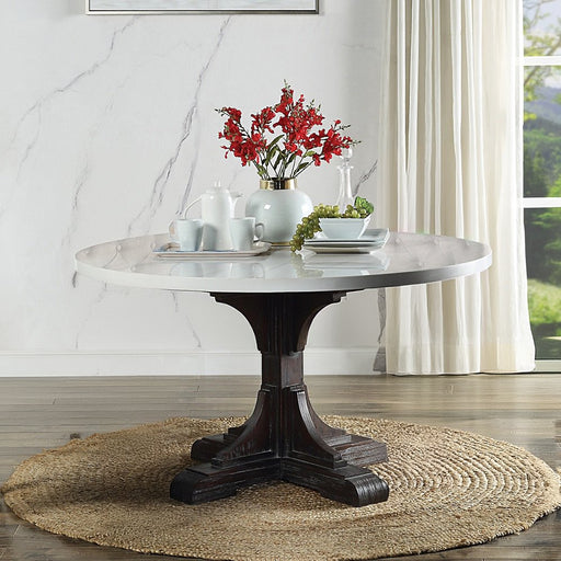 gerardo-white-natural-marble-top-weathered-espresso-dining-table-1