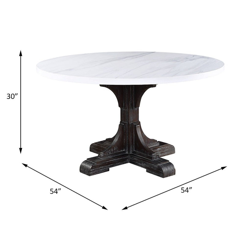 gerardo-white-natural-marble-top-weathered-espresso-dining-table-4