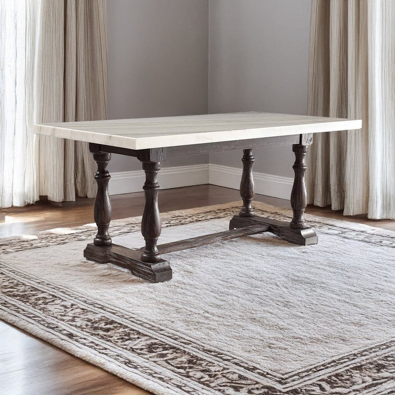 gerardo-white-natural-marble-top-weathered-espresso-dining-table-1