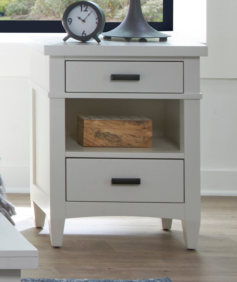 Parker House Americana Modern Bedroom Queen Shelter Bed 2 Nightstands Dresser with Mirror and Chest
