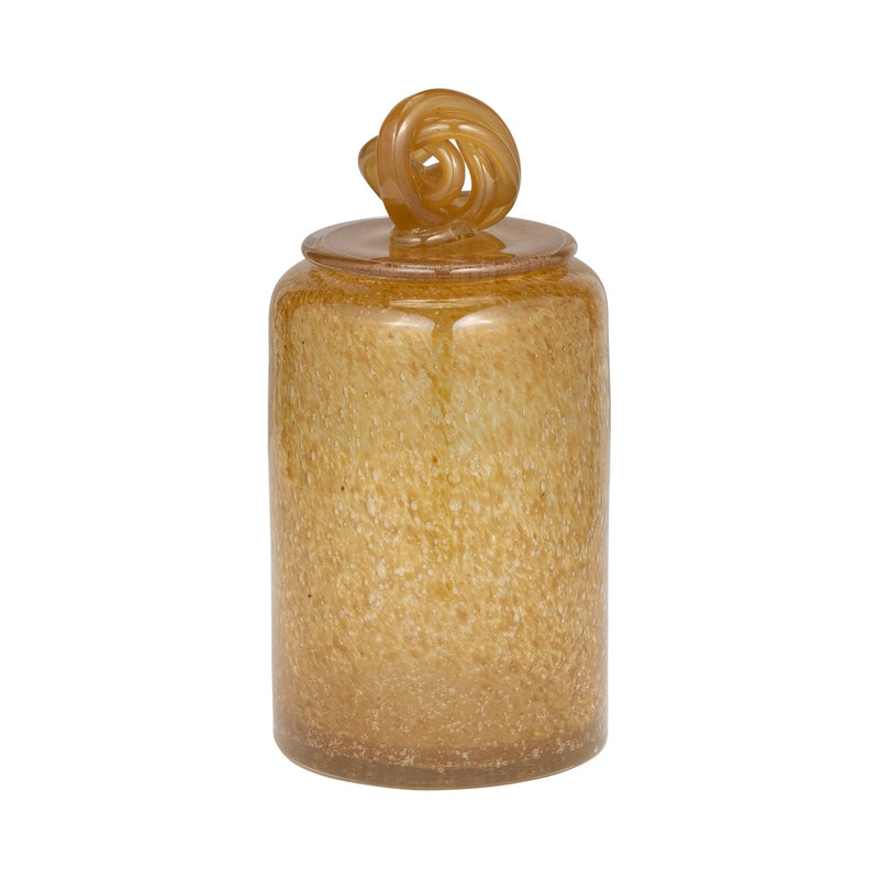 glass-10-jar-w-knot-lid-amber-bubble-1