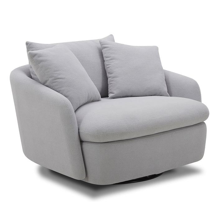 Parker Living Boomer - Dove Grey Large Swivel Chair with 2 Toss Pillows Two Pack