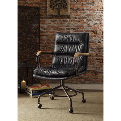 harith-vintage-blue-top-grain-leather-swivel-office-chair-2