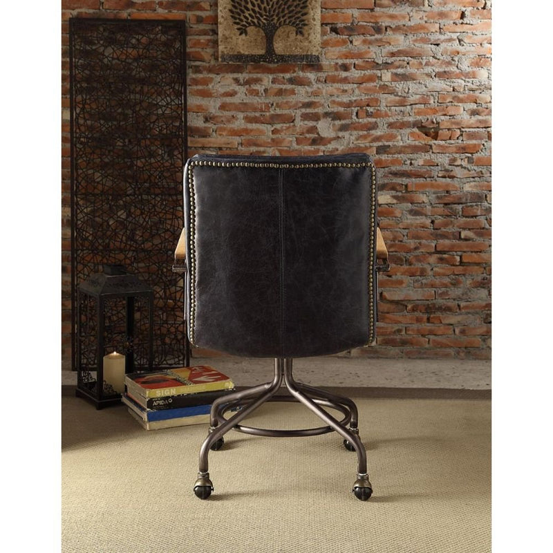 harith-vintage-blue-top-grain-leather-swivel-office-chair-4