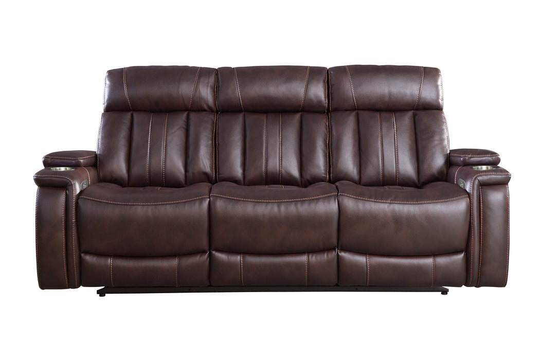 Parker Living Royce - Fantom Brown Power Reclining Sofa with Drop Down Console