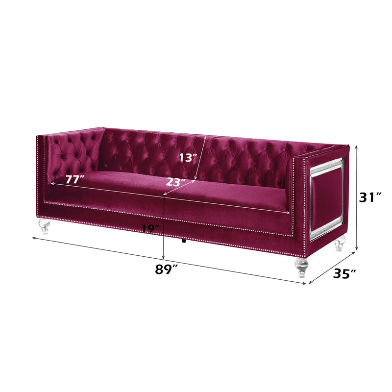 heibero-burgundy-velvet-sofa-w-2-pillows-5