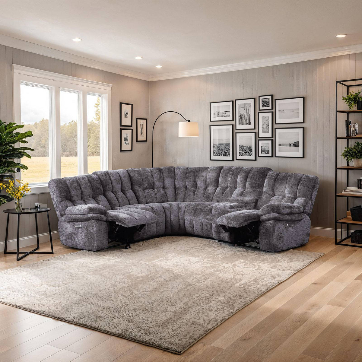 Hieronymus Power Sectional, Dark Gray — Furniture City (CA)