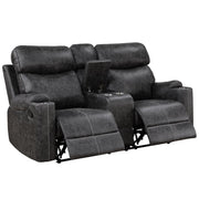 hirah-dark-gray-polished-microfiber-motion-loveseat-w-console-usb-port-4