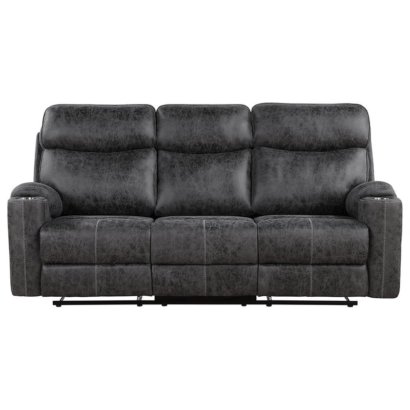 hirah-dark-gray-polished-microfiber-motion-sofa-3