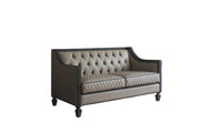 house-beatrice-tan-leatherette-black-leatherette-charcoal-finish-loveseat-w-3-pillows-1