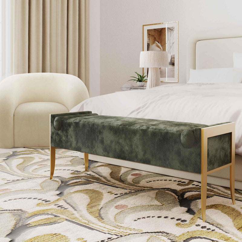 ines-green-textured-velvet-bench-2