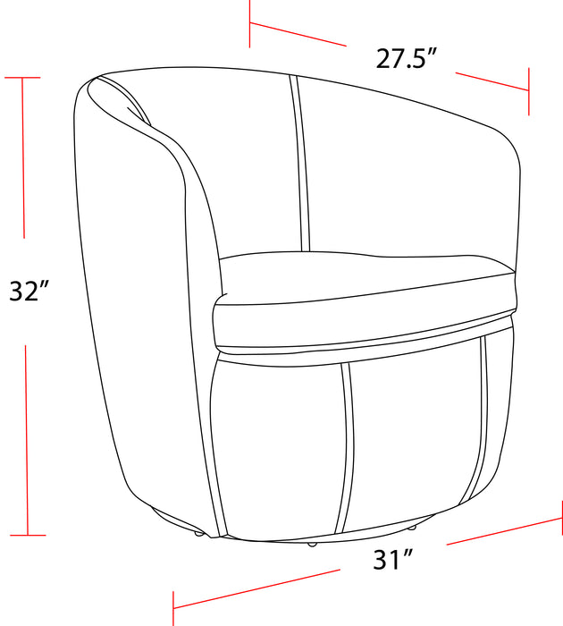 Parker Living Barolo - Vintage Brown 100% Italian Leather Swivel Club Chair