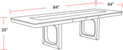 Parker House Escape - Dining 84" Rectangular Table with 8 caster chairs