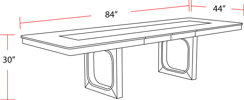 Parker House Escape - Dining 84 In. Rectangular Extendable Table With 8 Chairs and Server