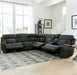 Parker Living Dalton - Lucky Charcoal 6 Piece Modular Power Reclining Sectional with Power Adjustable Headrests