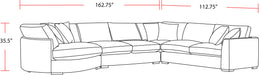 Parker Living The Bump - Alistair Fossil 4 Piece Modular Sectional