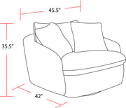 Parker Living Boomer - Mega Ivory Large Swivel Chair with 2 Toss Pillows Two Pack