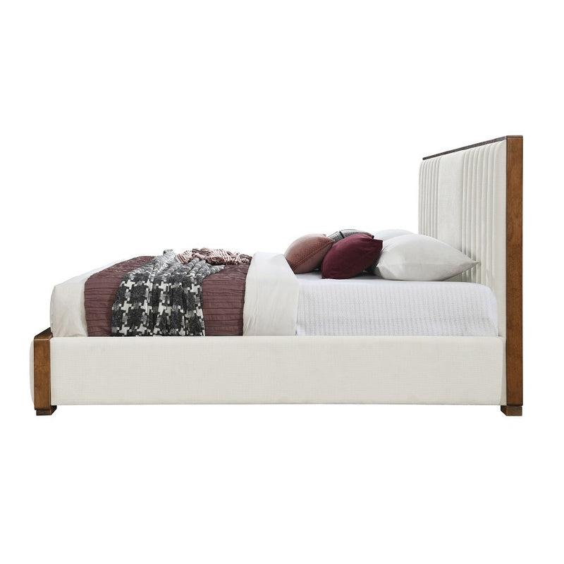 kaleea-beige-chenille-walnut-eastern-king-bed-3