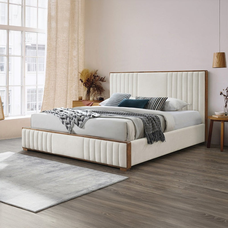 kaleea-beige-chenille-walnut-eastern-king-bed-7