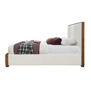 kaleea-beige-chenille-walnut-queen-bed-3