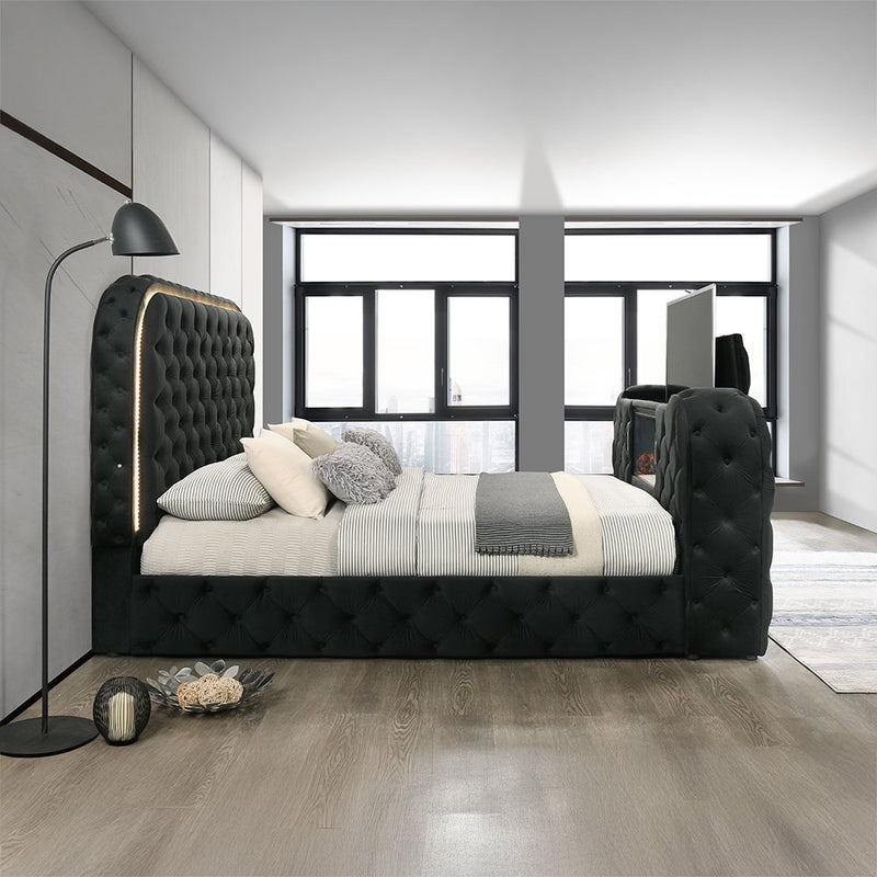 kana-black-upholstery-velvet-queen-bed-w-led-fireplace-tv-stand-7